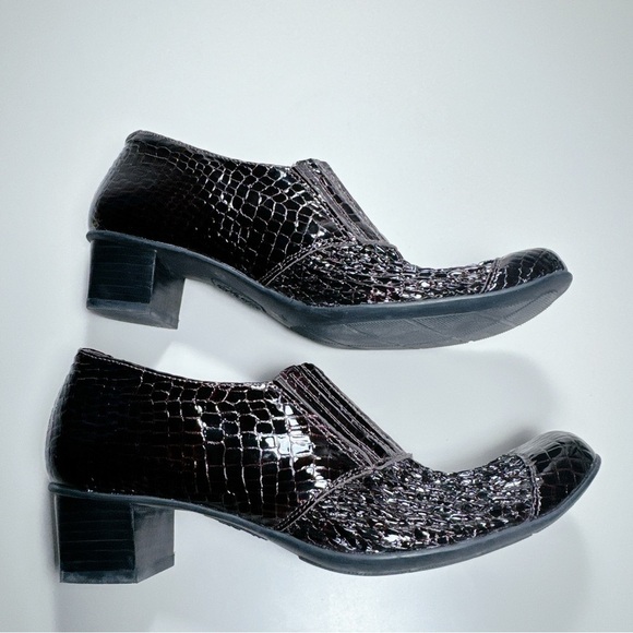 Helle Comfort Crocodile Mule Heel Shoes - Picture 11 of 15